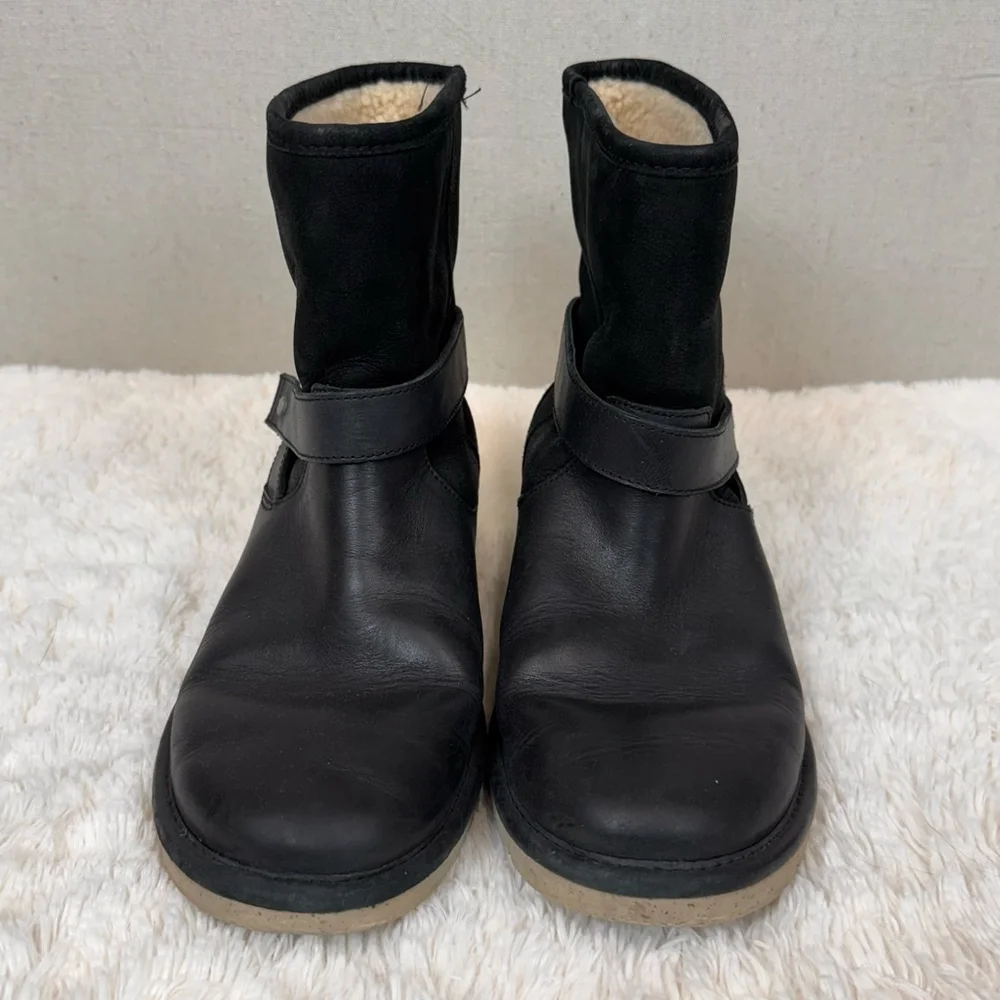 Ugg Anali black nubuck leather sherpa lined boots-7